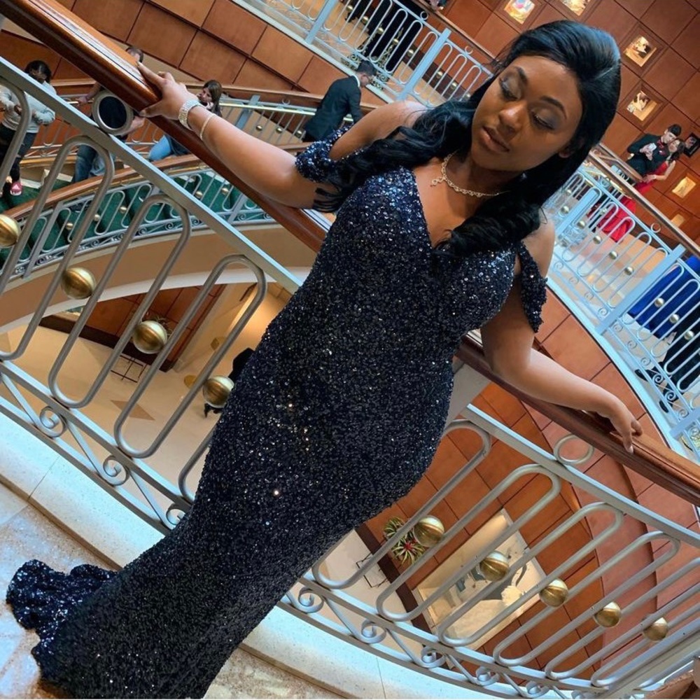 Sequins blue dress
